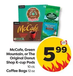 Weis Markets McCafe, Green Mountain, or The Original Donut Shop K-cup Pods 10 ct Coffee Bags 12 oz offer