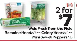 Weis Markets Weis Fresh from the Field Romaine Hearts 3 ct Celery Hearts 2 ct Mini Sweet Peppers 1 lb offer