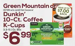 DeCicco & Sons Green Mountain Dunkin' 10-Ct. Coffee K-Cups offer