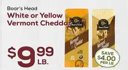 DeCicco & Sons Boar's Head White or Yellow Vermont Cheddar offer