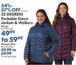 Boscov's 32 DEGREES Packable Down Jackets & Walkers offer