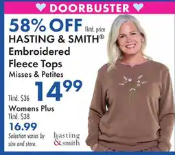 Boscov's HASTING & SMITH Embroidered Fleece Tops offer