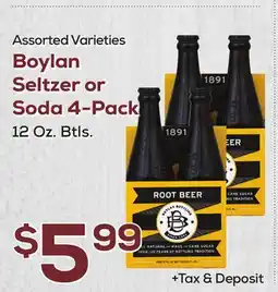 DeCicco & Sons Boylan Seltzer or Soda 4-Pack offer
