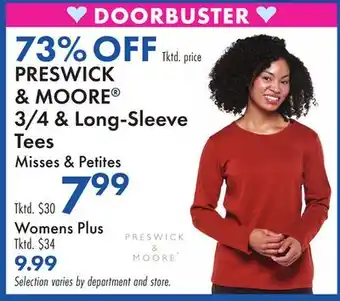 Boscov's PRESWICK & MOORE 3/4 & Long-Sleeve Tees offer