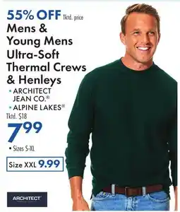 Boscov's Mens & Young Mens Ultra-Soft Thermal Crews & Henleys offer