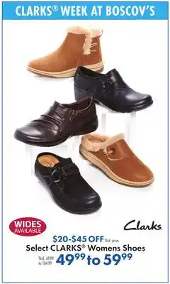 Boscov's Select CLARKS Womens Shoes offer