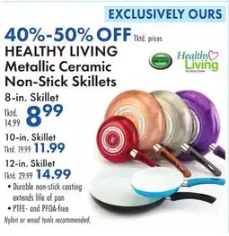 Boscov's HEALTHY LIVING Metallic Ceramic Non-Stick Skillets offer