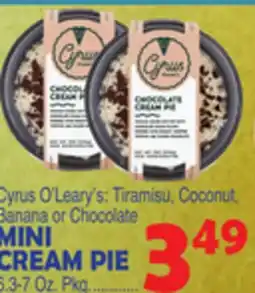 Bravo Supermarkets CYRUS O'LEARY'S MINI CREAM PIE offer