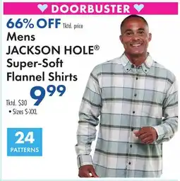 Boscov's Mens JACKSON HOLE Super-Soft Flannel Shirts offer
