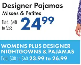 Boscov's Designer Pajamas offer