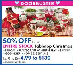 Boscov's ENTIRE STOCK Tabletop Christmas offer