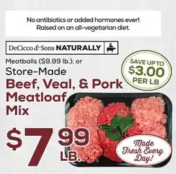 DeCicco & Sons Beef, Veal, & Pork Meatloaf Mix offer