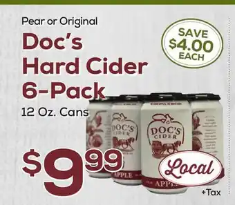 DeCicco & Sons Doc's Hard Cider 6-Pack offer