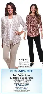 Boscov's Fall Collections & Related Separates offer