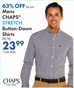Boscov's Mens CHAPS STRETCH Button-Down Shirts offer