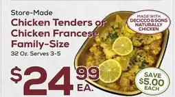 DeCicco & Sons Chicken Tenders or Chicken Francese Family-Size offer