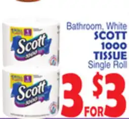 Bravo Supermarkets SCOTT 1000 TISSUE offer