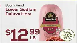 DeCicco & Sons Boar's Head Lower Sodium Deluxe Ham offer