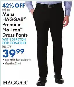 Boscov's Mens HAGGAR Premium No-Iron Dress Pants offer
