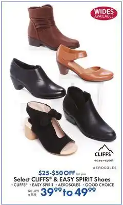 Boscov's Select CLIFFS & EASY SPIRIT Shoes offer
