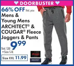 Boscov's Mens & Young Mens ARCHITECT & COUGAR Fleece Joggers & Pants offer