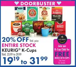 Boscov's ENTIRE STOCK KEURIG K-Cups offer