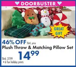 Boscov's Plush Throw & Matching Pillow Set offer