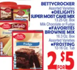 Bravo Supermarkets BETTY CROCKER DELIGHTS SUPER MOIST CAKE MIX, 13.25 Oz. Box offer