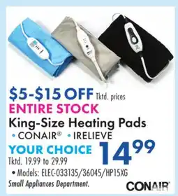 Boscov's ENTIRE STOCK King-Size Heating Pads offer