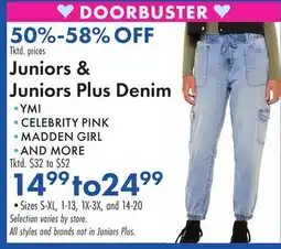 Boscov's Juniors & Juniors Plus Denim offer