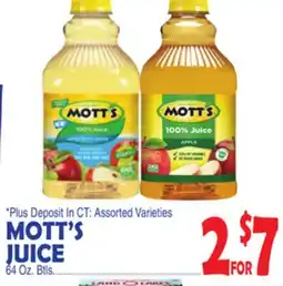 Bravo Supermarkets MOTT'S JUICE offer
