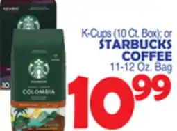 Bravo Supermarkets STARBUCKS COFFEE 11-12 Oz. Bag offer