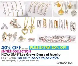 Boscov's NOVA STAR Lab Grown Diamond Jewelry offer