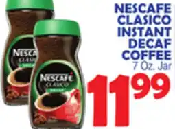 Bravo Supermarkets NESCAFE CLASICO INSTANT DECAF COFFEE offer