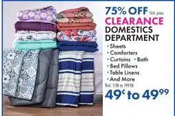 Boscov's CLEARANCE DOMESTICS DEPARTMENT offer
