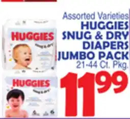 Bravo Supermarkets HUGGIES SNUG & DRY DIAPERS JUMBO PACK offer