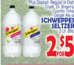 Bravo Supermarkets SCHWEPPES SELTZER 2 Ltr. Btls offer