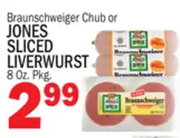 Bravo Supermarkets JONES SLICED LIVERWURST offer