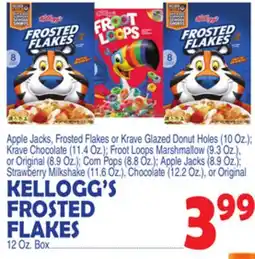 Bravo Supermarkets KELLOGG'S FROSTED FLAKES 12 Oz. Box offer