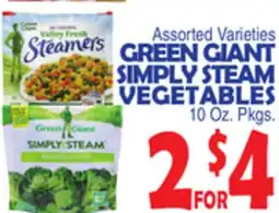 Bravo Supermarkets GREEN GIANT SIMPLY STEAM VEGETABLES offer