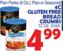 Bravo Supermarkets 4C GLUTEN FREE BREAD CRUMBS 12 Oz. Cnstr offer