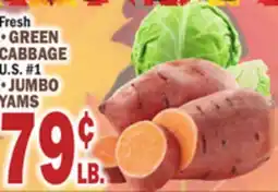 Bravo Supermarkets GREEN CABBAGE, JUMBO YAMS offer