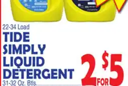 Bravo Supermarkets TIDE SIMPLY LIQUID DETERGENT offer