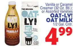 Bravo Supermarkets OAT-LY! OAT MILK 1/2 Gal. Cntr offer