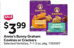 Stop&Shop Annie's Bunny Graham Cookies or Crackers offer