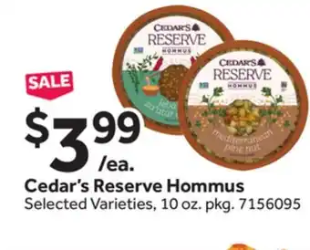 Stop&Shop Cedar's Reserve Hommus offer