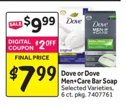 Stop&Shop Dove or Dove Men + Care Bar Soap offer