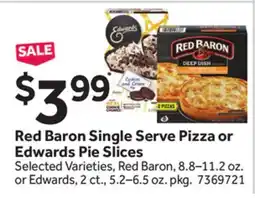 Stop&Shop Red Baron Single Serve Pizza or Edwards Pie Slices offer