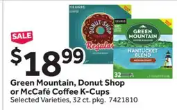 Stop&Shop Green Mountain, Donut Shop or McCafé Coffee K-Cups offer