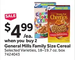 Stop&Shop General Mills Family Size Cereal offer